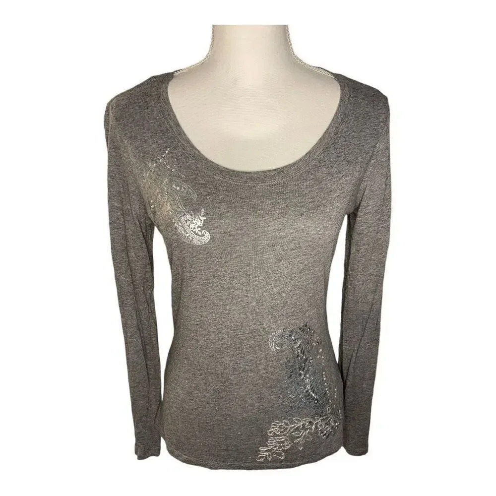 New York‎ & Company Women’s Small Long Sleeved Scoop Neck Blouse